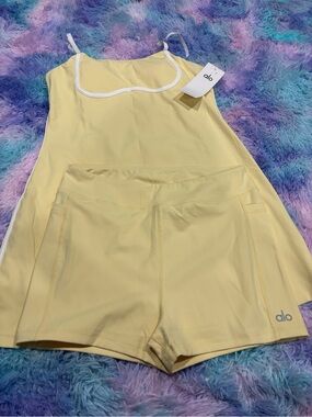 Yellow Tennis Tank with Matching Shorts